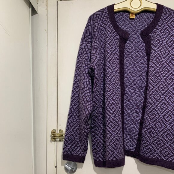 VINTAGE ALPACA KNIT PATTERN SWEATER CARDIGANS SIZE XXL - Picture 10 of 12